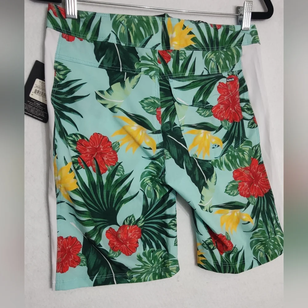 Hurley Hibiscus Floral‎ Stretch Board Shorts Swim Trunks Mens size 28 NEW